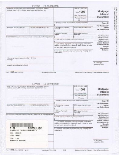 Picture of 5152 | 1098 Mortgage Interest Copy C 