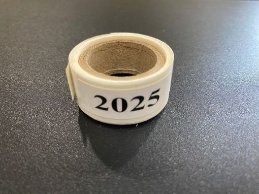 Picture of YEAR-WHT25 -"2025" TAX YEAR LABELS - ROLL OF 50 - WHITE GLOSS