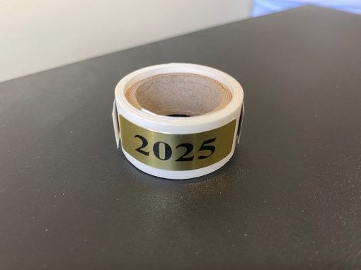 Picture of YEAR-GLD25 -"2025" ROLL OF 50 - GOLD FOIL