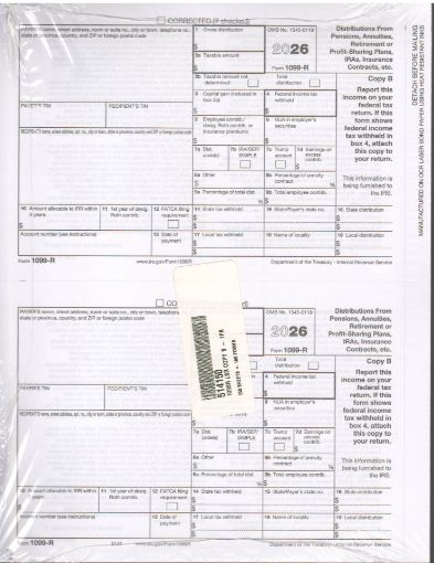 Picture of 5141 | 1099-R Employee Copy B  2-up Format